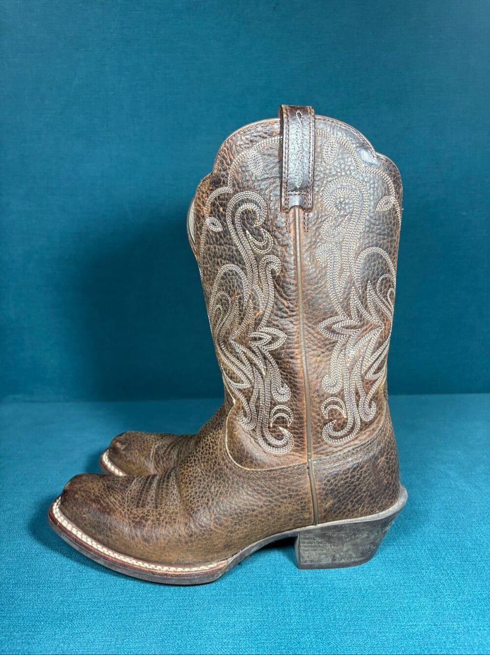Ariat Heritage Western R-Toe Brown Leather Cowboy Boots Women's Size 6 B 1000104